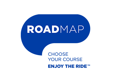Blue logo Roadmap on white background